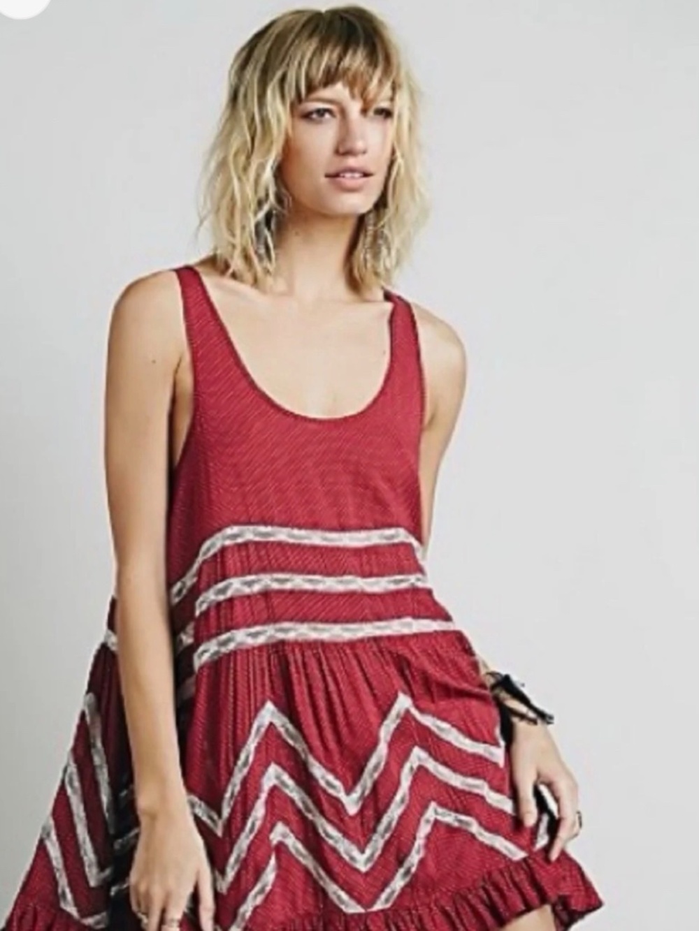 Intimately Free People Voile and Lace Trapeze Slip Dress - M